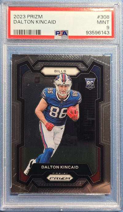 Dalton Kincaid 2023 Panini Prizm Rookie #308 (RC) PSA 9 cert x43