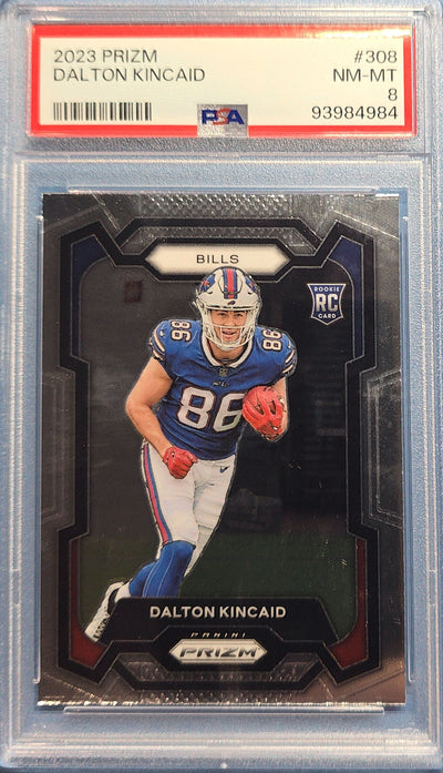 Dalton Kincaid 2023 Panini Prizm Rookie #308 (RC) PSA 8 Cert x84