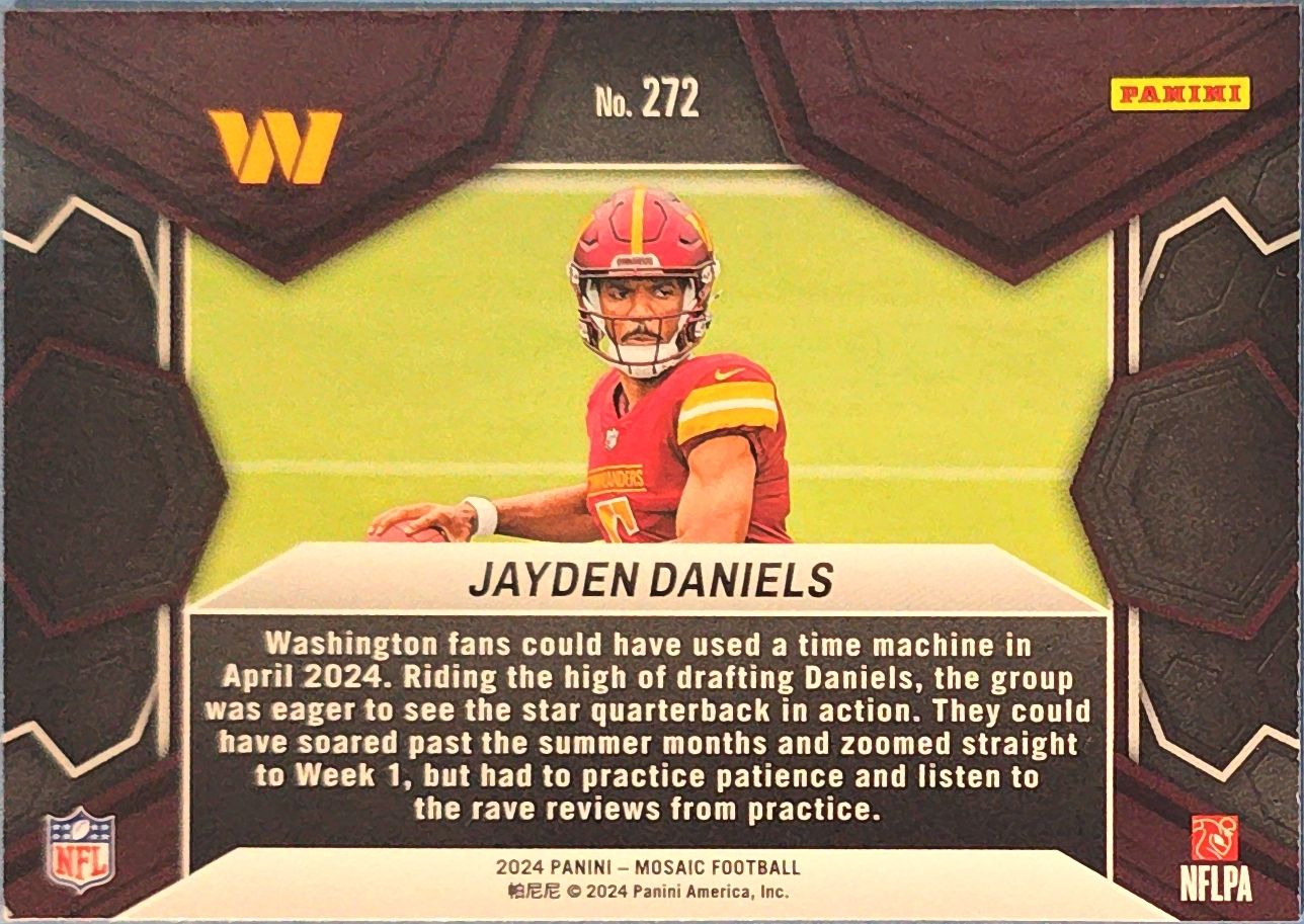 Jayden Daniels 2024 Panini Mosaic NFL Debut Rookie #272 (RC)