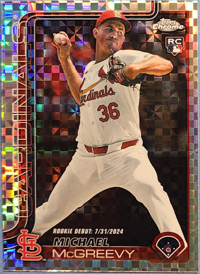 Michael McGreevy 2025 Topps Chrome Rookie Debut X-Fractor #USC36 (RC)