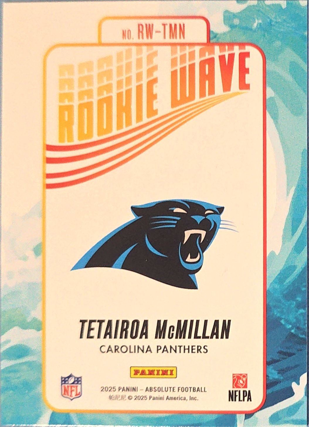 Tetairoa McMillan 2025 Panini Absolute Rookie Wave #RW-TMN (RC)
