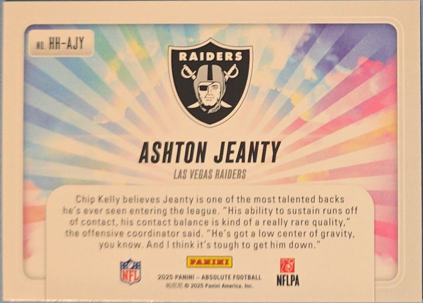 Ashton Jeanty 2025 Panini Absolute Hog Heaven Rookie #HH-AJY (RC)