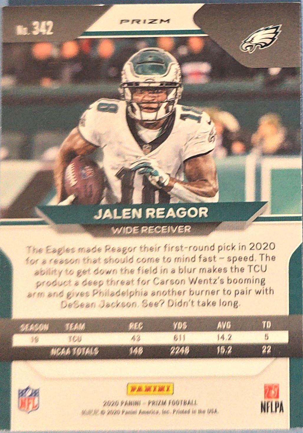 Jalen Reagor 2020 Panini Orange Ice Prizm Rookie #342 (RC)
