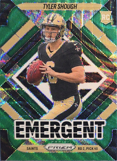 Tyler Shough 2025 Panini Prizm Emergent Green Prizm Rookie #8 (RC)