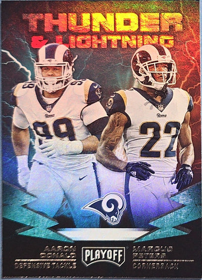 Aaron Donald & Marcus Peters 2019 Panini Playoff 'Thunder & Lightning' #20