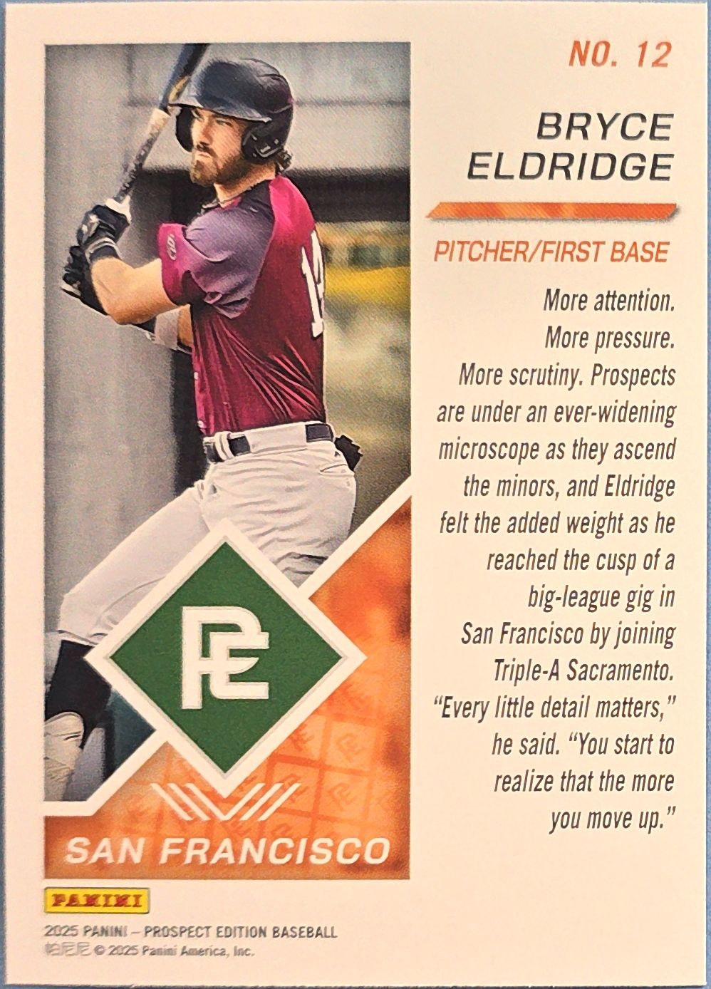 Byrce Eldridge 2025 Panini Prospect Edition #12