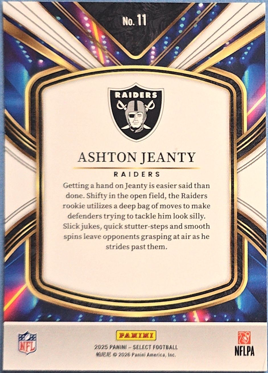 Ashton Jeanty 2025 Panini Select Rookie #11 (RC)