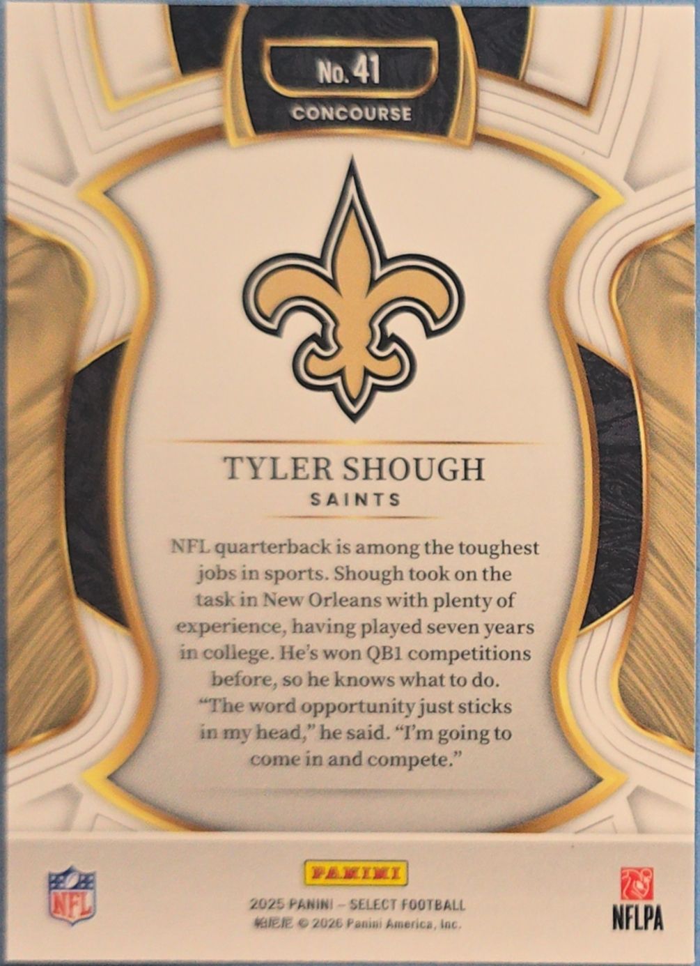 Tyler Shough 2025 Panini Select Rookie #41 (RC)