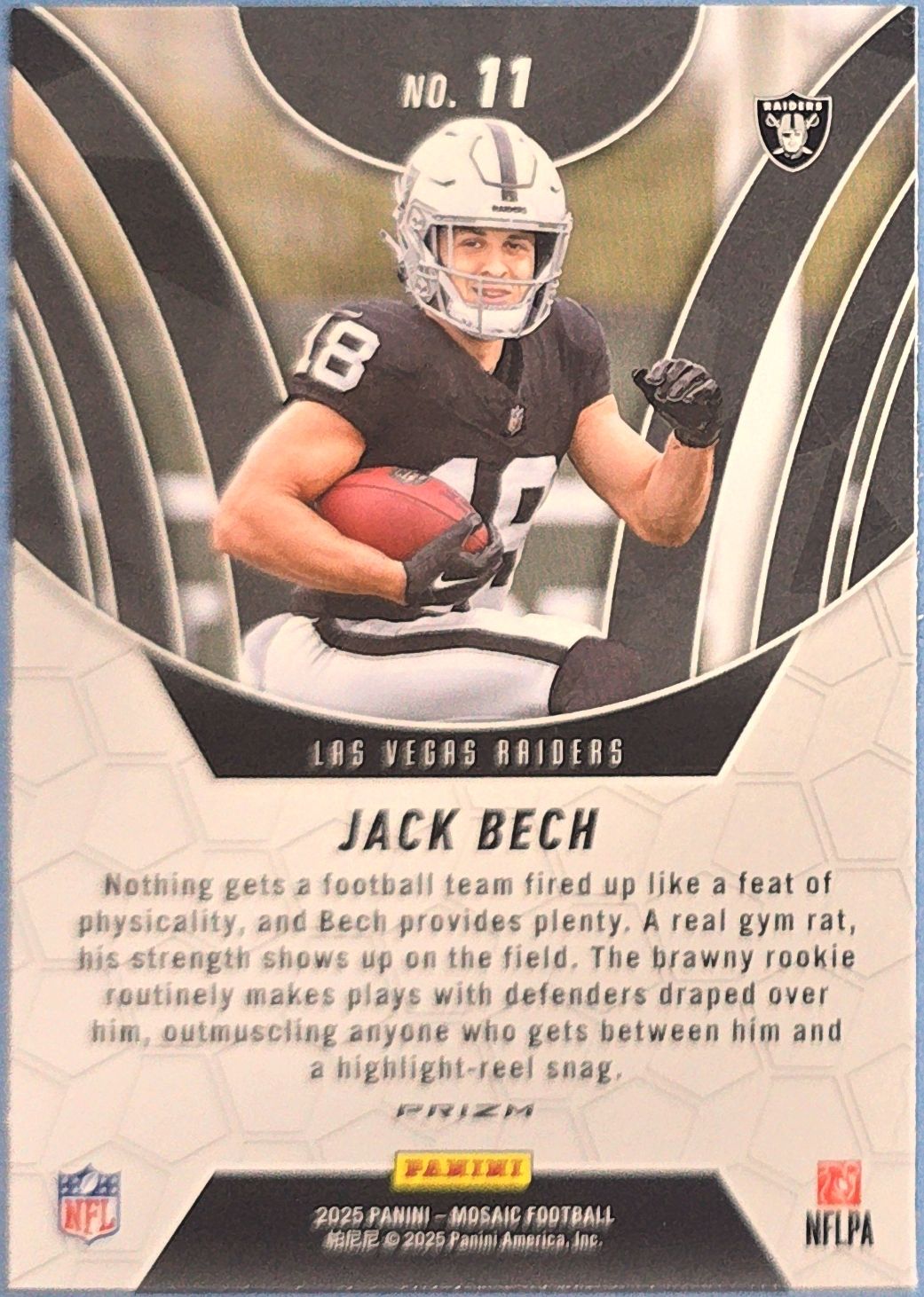 Jack Bech 2025 Panini Mosaic- Elevate Orange Fluorescent Mosaic Prizm Rookie #11 (RC)
