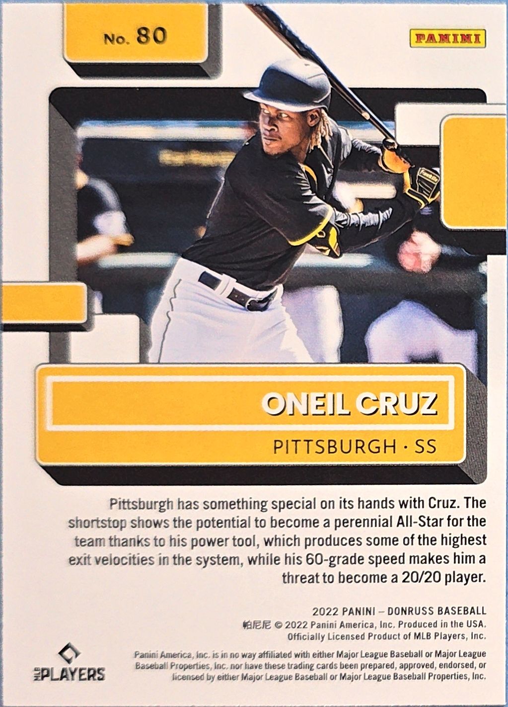 Oneil Cruz 2022 Panini Rated Rookie #80 (RC)