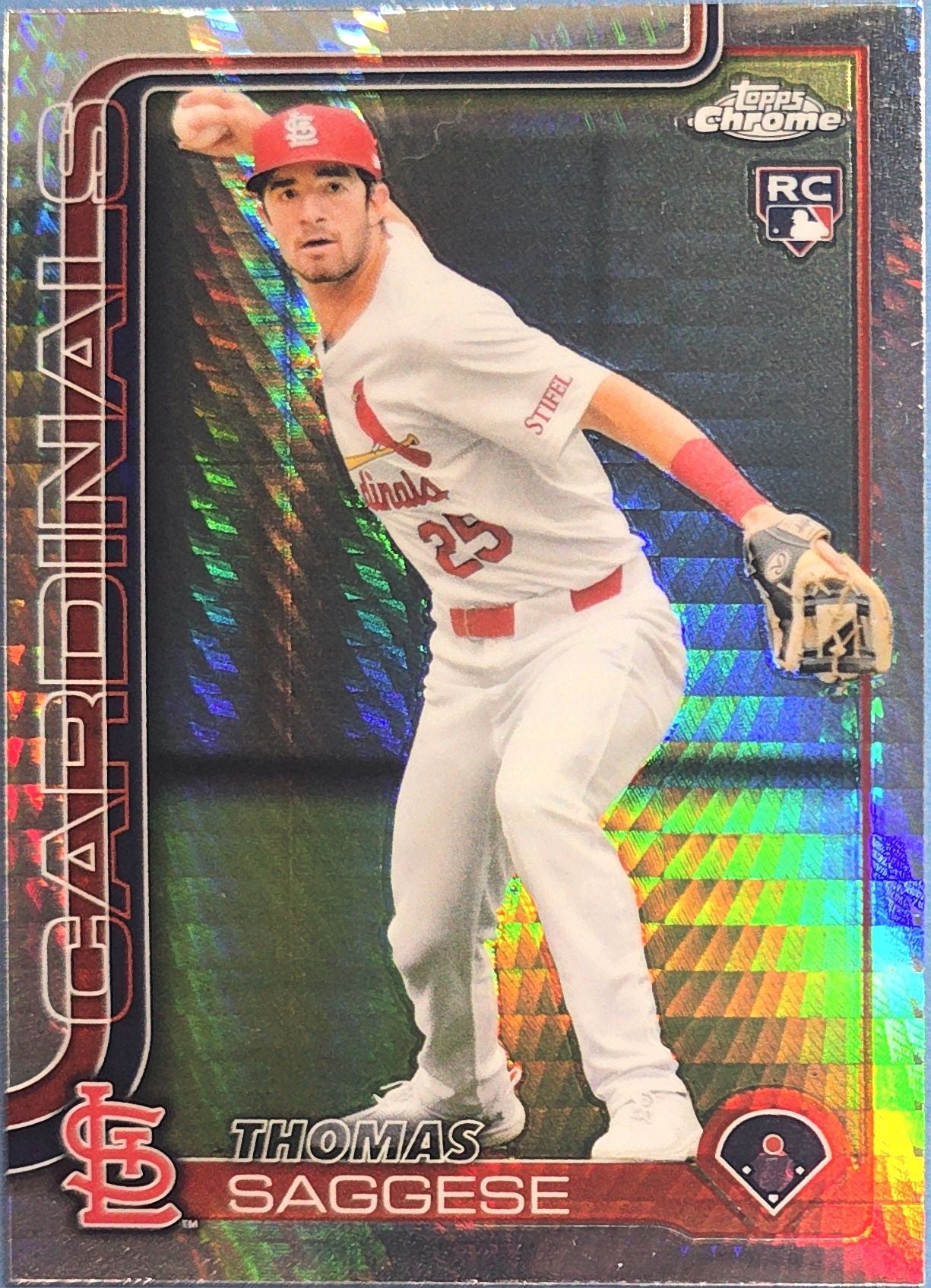 Thomas Saggese 2025 Topps Chrome Prism Refractor Rookie #87 (RC)
