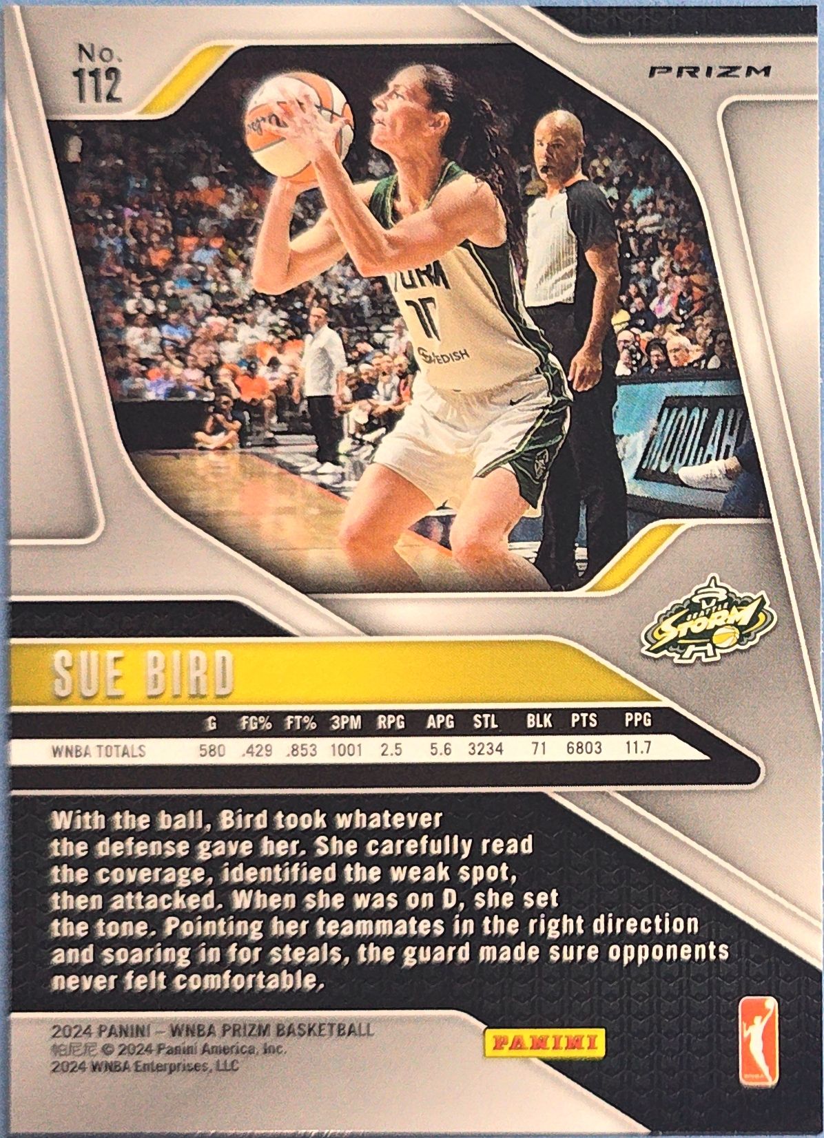 Sue Bird 2024 Panini WNBA Blue Velocity Prizms #112