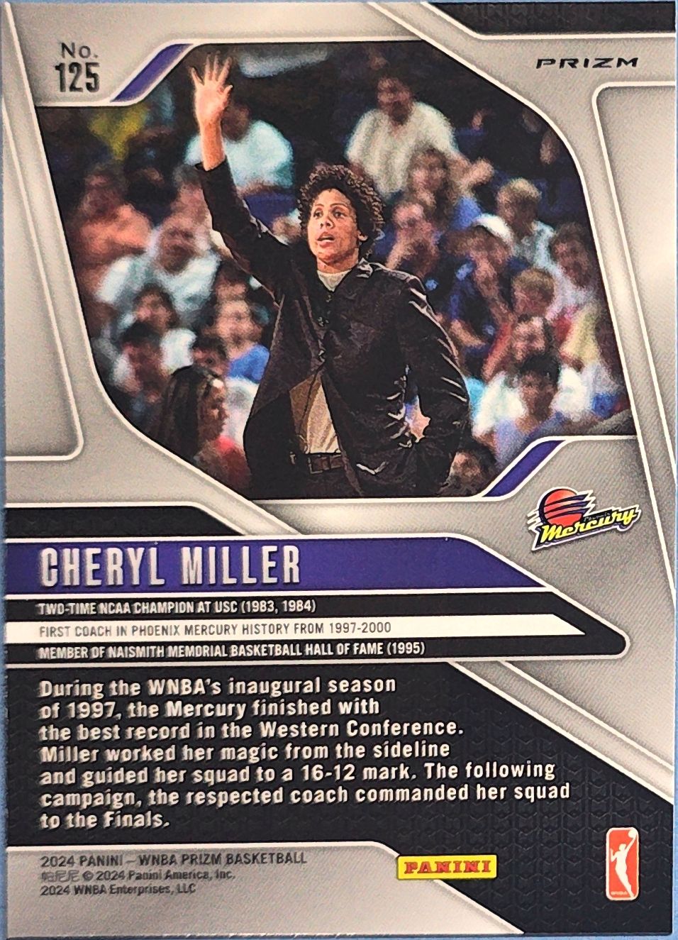Cheryl Miller 2024 Panini Prizm WNBA Blue Velocity Prizms #125