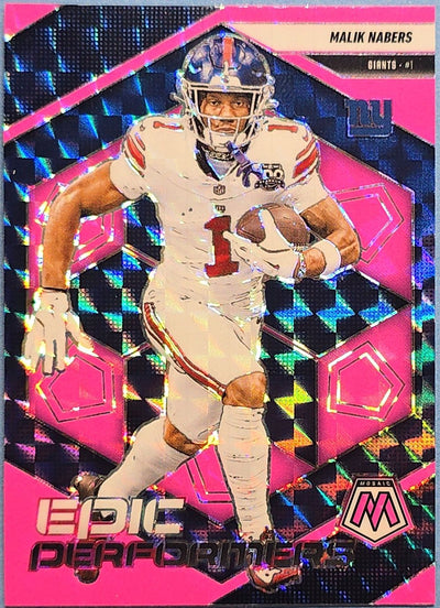 Malik Nabers 2025 Panini Mosaic Pink Fluorescent Prizm #11